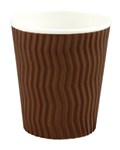 Capri Cup Paper Hot Cool 225Ml 8Oz Wave Wrap Brown