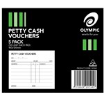 Olympic Petty Cash Pads 50 Leaf 100X120Mm Pack 5