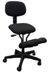 Chair Kneeling Typist Black Fabric Locking Castors