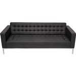 Rapid Venus 3 Seater Reception Lounger Black Pu Black