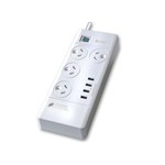 Powerboard 4 Outlet 4 Usb Surge Protected 1M Cord