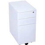 Rapid Slimline Mobile Pedestal Metal 2 Drawer1 File Lockable White China