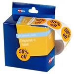 Avery 50 Off Dispenser Labels 24mm Round Removable Orange 500