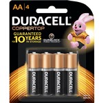 Duracell Battery Coppertop Alkaline Aa Pack 4
