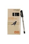 Bibbulmun Ballpoint Pen Economy Medium 1mm Pack 12 Black