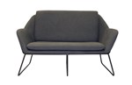 Cardinal 2 Seater Lounge Charcoal Ash Fabric Black Tube Frame   