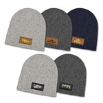 Nebraska Heather Cable Knit Beanie With Patch