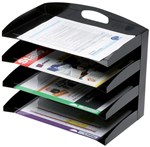 Marbig Organiser Desktop Metal 4 Tier Black