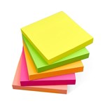 Bibbulmun Sticky Notes 76X76mm Bright Colours Pack 5