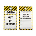 Tag OUT OF SERVICE DO NOT OPERATE YellowBlack 75 X 130mm