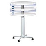 Visionchart Table Height Adjustable 800Dia X 688  1058H Mm White BRT800