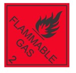 Sticker FLAMMABLE GAS 2 Diamond BlackRed 250 X 250mm