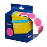 Avery Circle Dispenser Labels Removable 24mm Diameter Pk 500 Pink