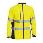Bisley Jacket Soft Shell 310gsm 3M Tape Hi Vis YellowNavy BJ6059T