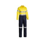 Bisley Coveralls Hi Vis YellowNavy Cotton Drill 190gsm 3M Tape BC6719TW