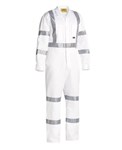 Bisley Coveralls White Cotton Drill 310gsm 3M Tape BC6806T