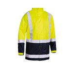 Bisley Jacket Wet Weather 300D Poly PU Coated 3M Tape YellowNavy BJ6966T