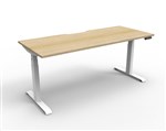 Boost  1P Sit Stand Desk 1200x750mm Nat Oak Top White Frame