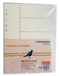 Bibbulmun Dividers Manilla A4 5 Tab Buff