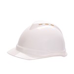 MSA Hard Hat VGARD 500 White 6 Point Vented PUSHKEY Adjustable  No Logo