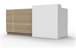 Sempre Reception Counter 2400Wx1150Hx950Dmm Natural Oak White