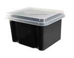Italplast Storage Box 32L Recycled BlackClear I1307GR