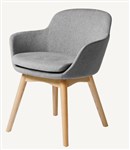 Aspen Tub Chair Light Grey Fabric Natural Ash Wood Base 