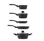 5 Piece Cookware Set Stone Blast Black