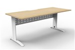 Rapid Deluxe Span Straight Desk 1500X750mm Nat Oak White Frame