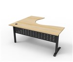 Rapid Workstation Span Corner 1800x1500mm Nat OakBlack RSCWS181575M NOBL