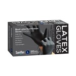 Saniflex Gloves Latex Exam Powder Free Black Large Bx100