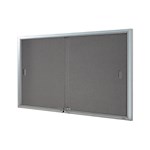 Visionchart Noticecase Sliding Door 1220x915mm Grey Felt Silver Finish BNSGC1290SL