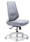 Voka Task Chair White Frame Grey Fabric