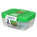 Sistema Nest It Food Container 1L 3 Pack Clear