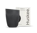 Reusable Huskee Cup And Lid 8oz Charcoal Box12 HC08LC12E