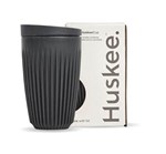 Reusable Huskee Cup And Lid 12oz Charcoal Box12 HC12LC12E