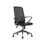 Mondo Mistral High Back Office Chair With Arms Fabric Seat Mesh Back Black