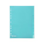 Marbig Pro Antimicrobial Polypropylene A4 Divider Blue 10 Tab Box 25