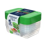 Sistema Food Container 870ml Nest It Meal Prep 5 Pack Clear
