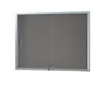 Visionchart Noticecase Sliding Door 1525x915mm Grey Felt Silver Finish BNSGC1590SL