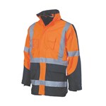 DNC 3998 HiVis 6 in 1 Cross Back Taped Rain Jacket OrangeNavy 
