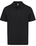 Polo Mens Black Claremont 200gsm CottonElastane Pique Knit