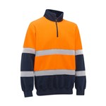 Akurra HiVis Poly Polar Fleece Taped Jumper Biomotion Hi Vis OrangeNavy