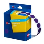 Avery Circle Dispenser Labels Removable 14mm Diameter Pk 1050 Purple