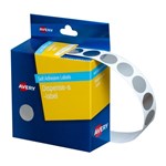 Avery Circle Dispenser Labels Removable 14mm Diameter Pk 1050 Silver