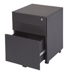 Rapid Mobile Pedestal Metal 2 Drawer1 File Lockable Black Satin