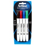 Artline Supreme Marker Whiteboard Bullet Point 15mm Assorted Pack 4