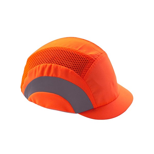 Wirra Short Peak Baseball-Style Reflective Bump Cap Orange Large