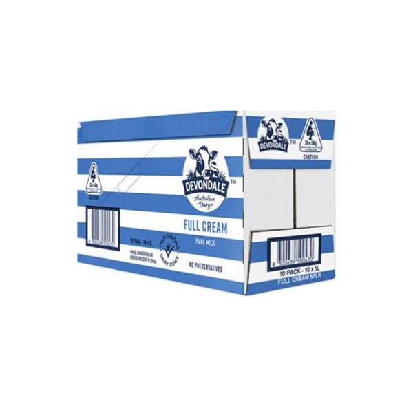 Devondale Full Cream Long Life Milk 1L Box 10